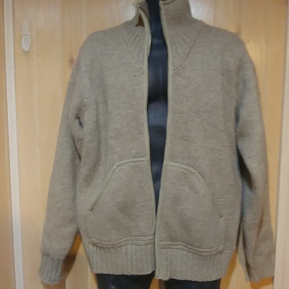 BKE Gray wool blend zipped cardigan sz M